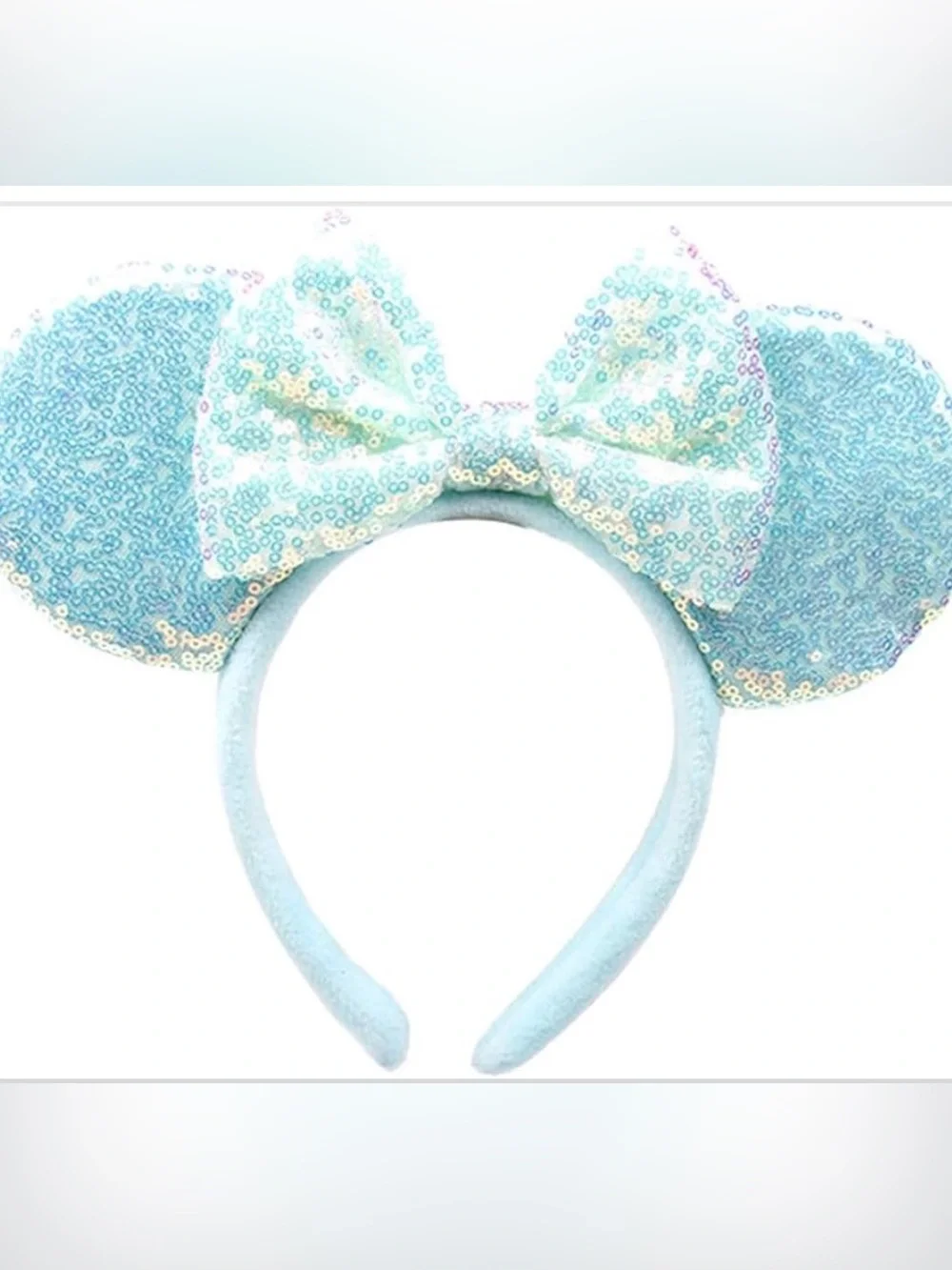 Sparkle Sequin Bow Headband - Light Blue